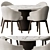 Elegant Round Dining Table Set 3D model small image 2