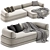 Modern Bumper Sectional: Stylish Comfort 3D model small image 5