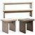  Amalfi Seating Duo: Stool & Bench 3D model small image 1