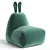 Bunny Big Velvet Beanbag Chair 3D model small image 2