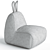 Bunny Big Velvet Beanbag Chair 3D model small image 5