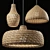 Rattan Pendant Lights Trio\Carbona 3D model small image 1