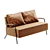 Stain-Resistant Faux Leather Love Seat 3D model small image 1