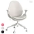 Ergonomic Hattefjall Office Chair Beige 3D model small image 1