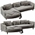 Modern Rolf Benz Kumo Sofa 3D model small image 3