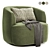 Luxury Boucle Swivel Armchair, Trio 3D model small image 1