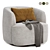 Luxury Boucle Swivel Armchair, Trio 3D model small image 3