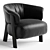 Elegant Modern Back Wing Armchair 3D model small image 2