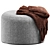 Herringbone Wool Pouf: Stylish Seating 3D model small image 1