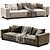 Elegant T TIME 3 Seater Sofa 3D model small image 1