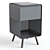 La Redoute Steel Bedside Table 3D model small image 1