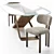 Customizable Bay Metal Chair & Naturedesign X Table 3D model small image 2