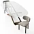 Customizable Bay Metal Chair & Naturedesign X Table 3D model small image 3