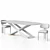 Customizable Bay Metal Chair & Naturedesign X Table 3D model small image 11