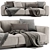 Modern Poliform Paris Sofa Seat 3D model small image 2