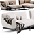 Elegant LOTUS Sofa Designolen-blanc 3D model small image 3