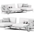 Elegant LOTUS Sofa Designolen-blanc 3D model small image 5