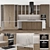 Modern Linear Kitchen Island 3D 3D model small image 1