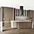 Modern Linear Kitchen Island 3D 3D model small image 3