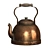 Vintage Brass Tea Kettle 3D model small image 1