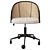 Dagmar Office Chair, Rattan Backrest 3D model small image 2