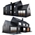 Modern Black Barnhouse with Garage 3D model small image 1