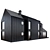 Modern Black Barnhouse with Garage 3D model small image 3