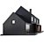 Modern Black Barnhouse with Garage 3D model small image 4