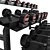 Compact Dumbbell Storage Rack 3D model small image 2