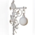 Elegant Forged Wall Sconce 3D model small image 3