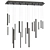 Sleek Santana Linear Chandelier 3D model small image 1