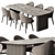 Stone Dining Table Set 37 3D model small image 1