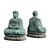 Japanese Buddha Statue, Metal and Stone 3D model small image 5