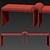 Velvet Bronze Arc Bench 3D model small image 4