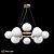 Scandinavian Style Chandelier, French Gold 3D model small image 1