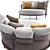 Sleek Comfort Round Daybed 3D model small image 5