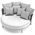 Sleek Comfort Round Daybed 3D model small image 7