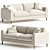 Elegant Reya 3-Seater Sofa 3D model small image 1