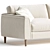 Elegant Reya 3-Seater Sofa 3D model small image 2