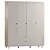 Diamond Santiago Four-Door Wardrobe 3D model small image 1