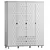 Diamond Santiago Four-Door Wardrobe 3D model small image 4