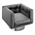 Modernist Elegance Comfort Armchair 3D model small image 2