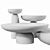 Elegant 3-Piece Coffee Table Set 3D model small image 4