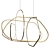 Ophelia Chandelier Satin Brass Pendant 3D model small image 1