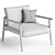 Elegant Teresa Fabric Armchair 3D model small image 3