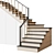 Modern Staircase 13 - Obj Export, 300cm Height 3D model small image 2