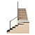 Modern Staircase 13 - Obj Export, 300cm Height 3D model small image 4