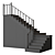 Modern Staircase 13 - Obj Export, 300cm Height 3D model small image 5