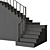 Modern Staircase 13 - Obj Export, 300cm Height 3D model small image 6