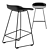 Modern Black Bar Stool - 65cm 3D model small image 2